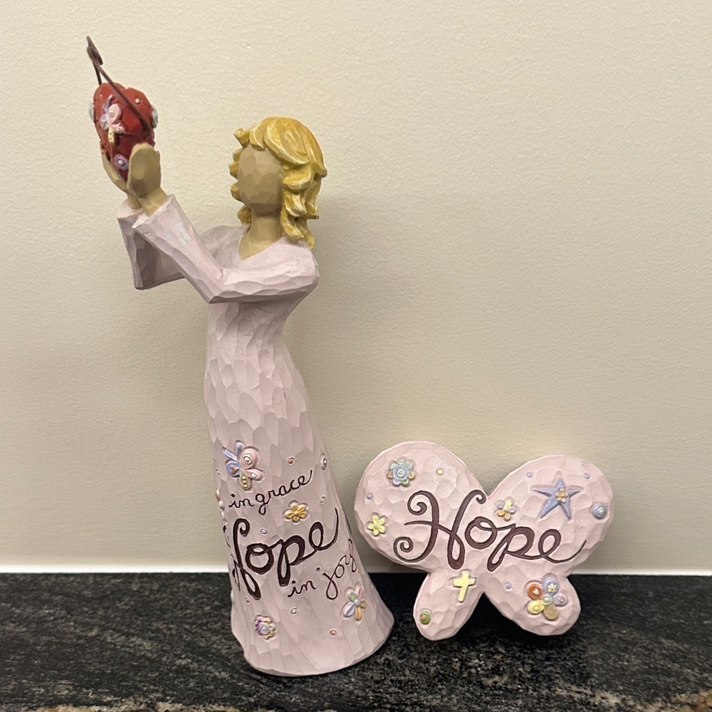 Hope Figurine and Heart Set
